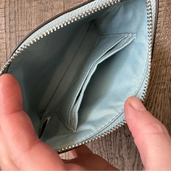 Coach Corner Zip Wristlet Waterfall Blue - Picture 5 of 6